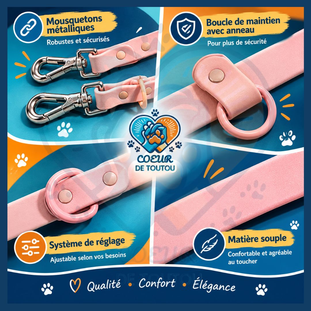 Laisse multifonction mains libres chien 2,50 m | FLEXIWALK™