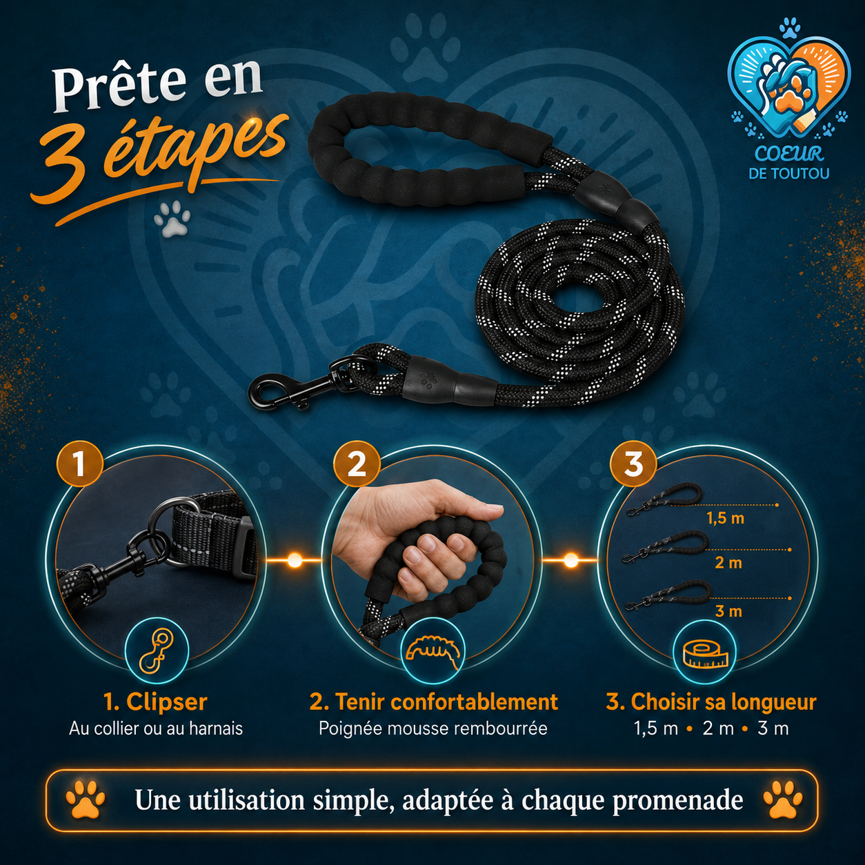 laisse reflechissante pour chien