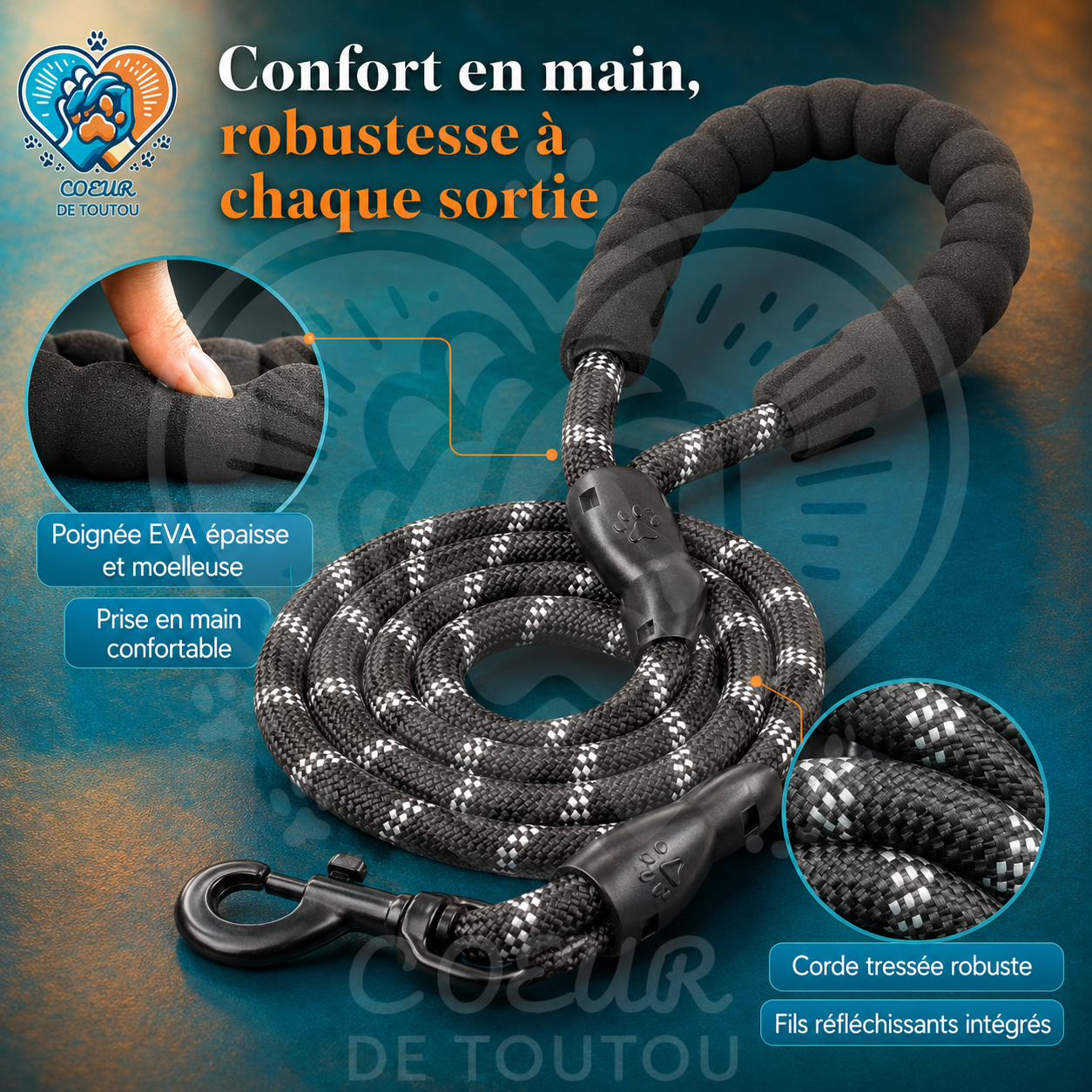 laisse reflechissante pour chien