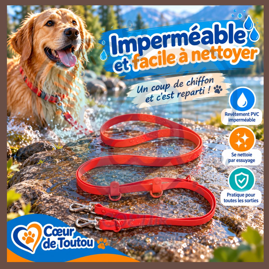 Laisse multifonction mains libres chien 2,50 m | FLEXIWALK™