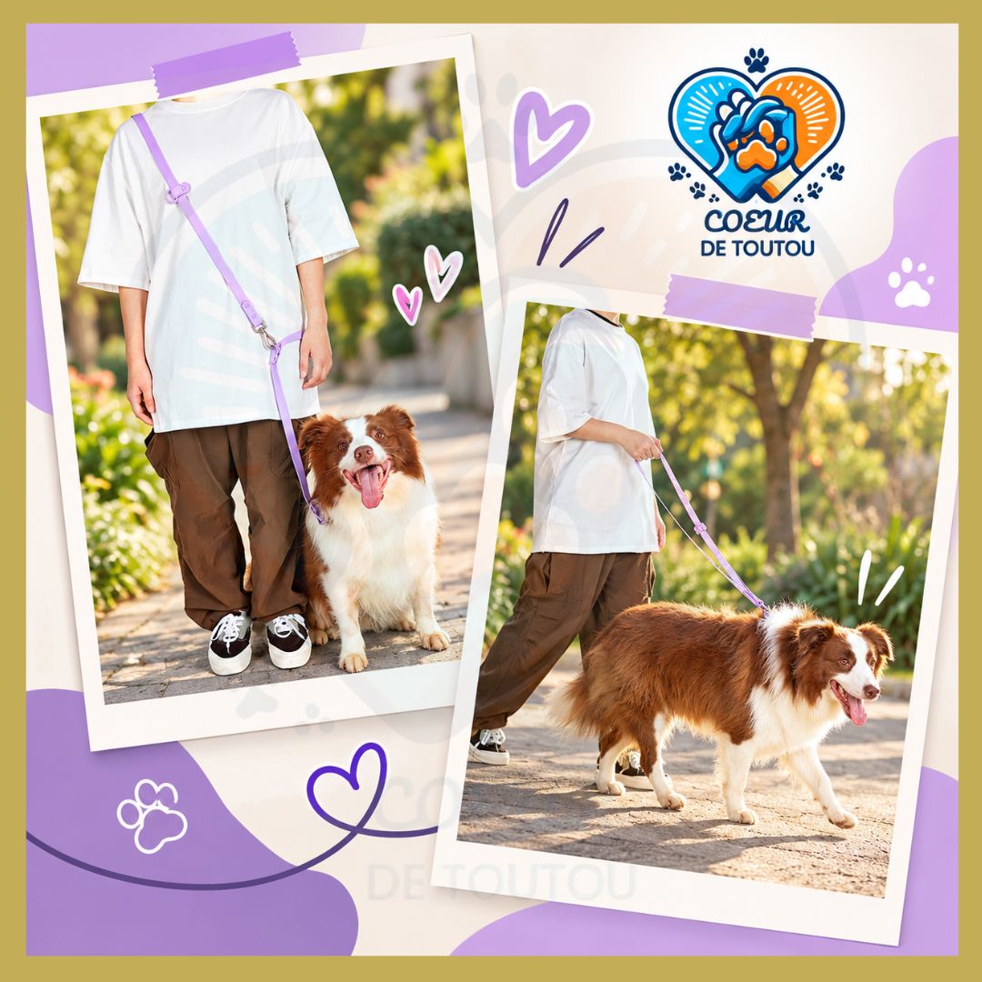 Laisse multifonction mains libres chien 2,50 m | FLEXIWALK™