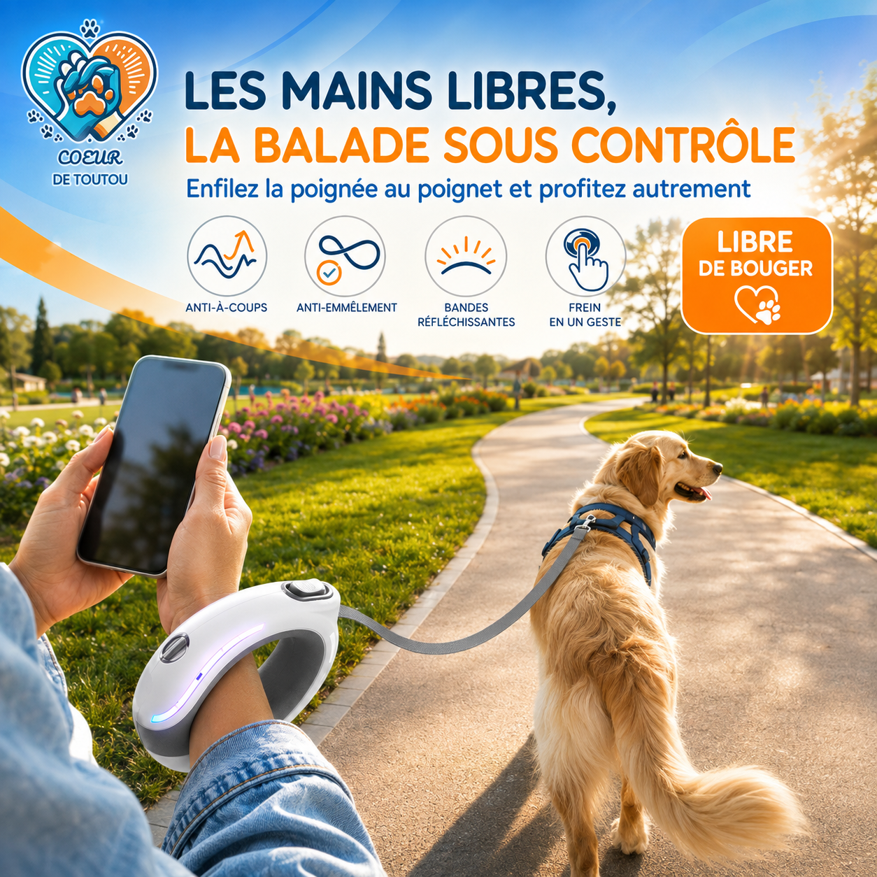 laisse retractable chien