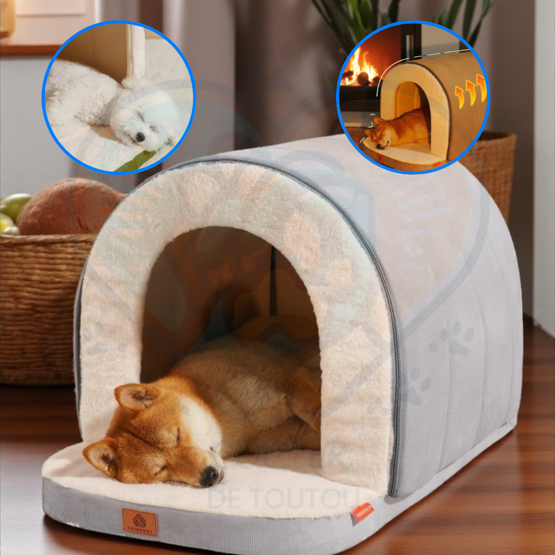 Maison grotte pour chien et chat douillette CaveNest™ 🐶🏡
