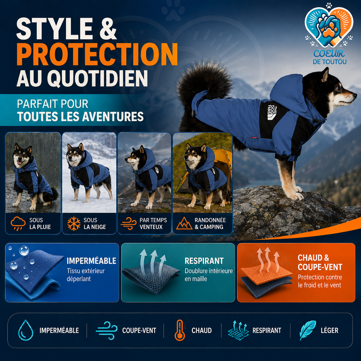 Imperméable à capuche pour chien | Pluie’Style™