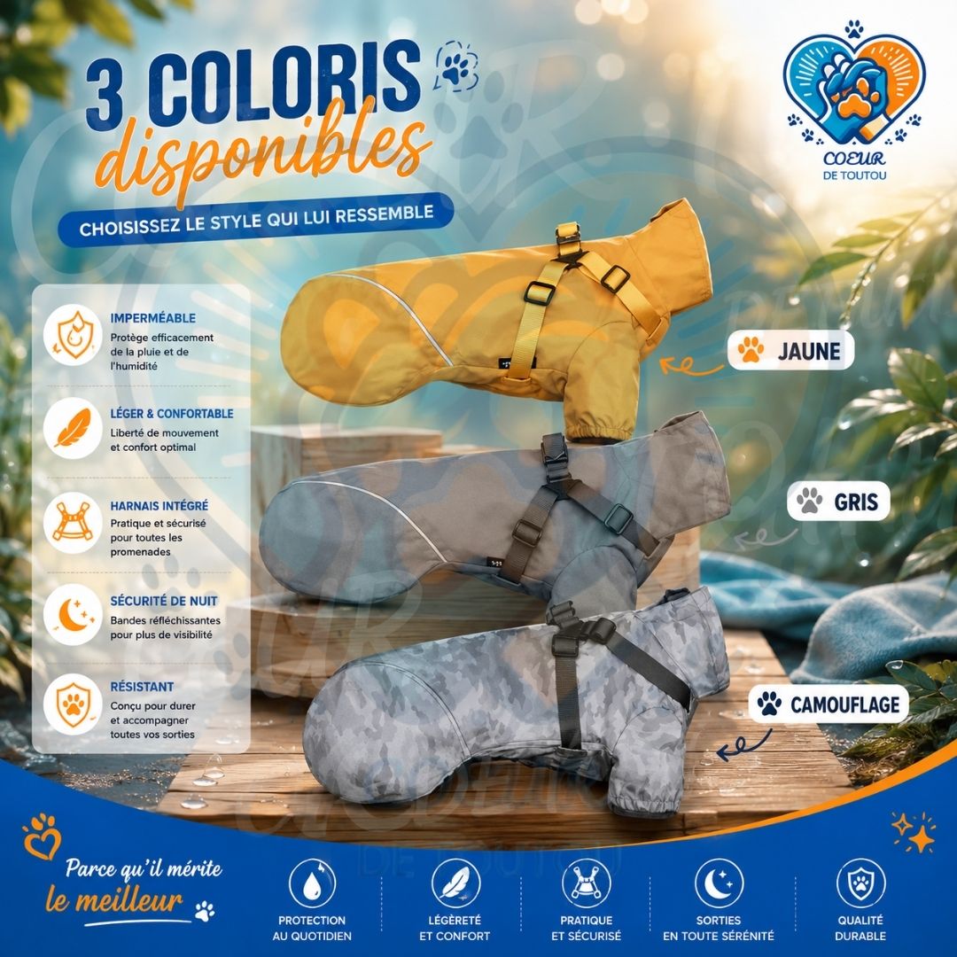 imperméable pour chien avec harnais