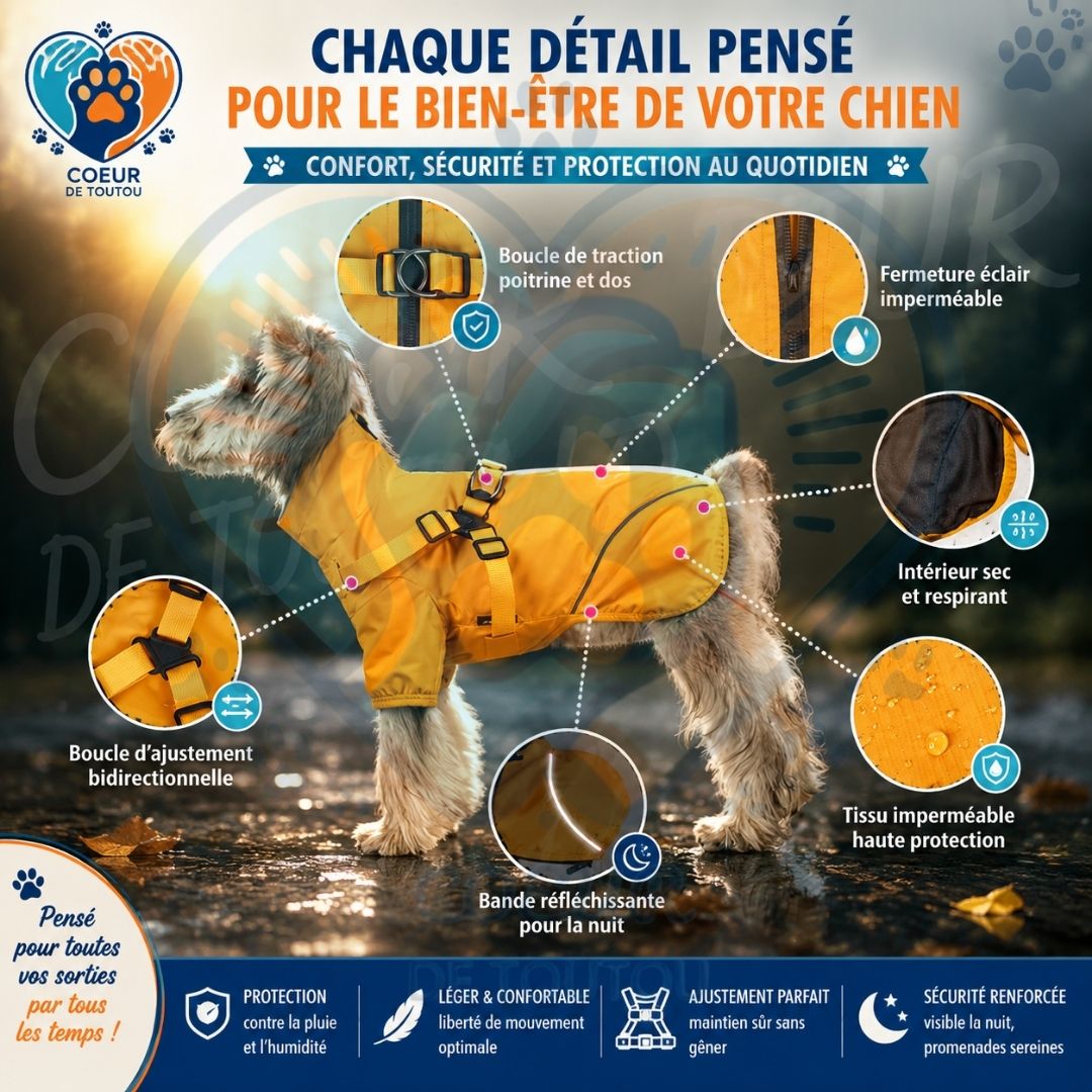 imperméable pour chien avec harnais