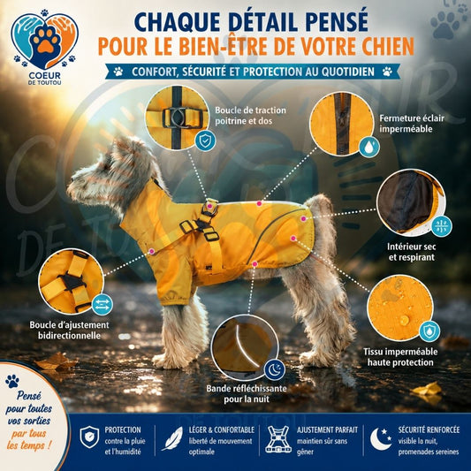 imperméable pour chien avec harnais