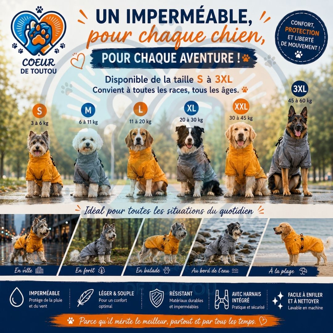 imperméable pour chien avec harnais
