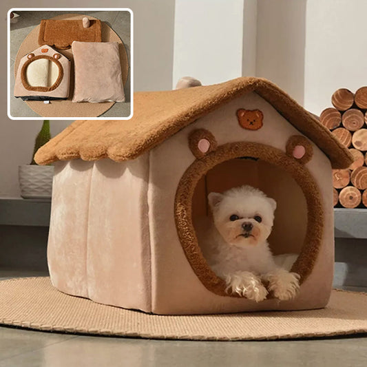 Niche Douillette Ours pour Petit Chien | BearHugNest™