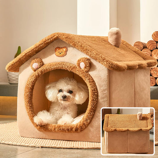 Niche Douillette Ours pour Petit Chien | BearHugNest™