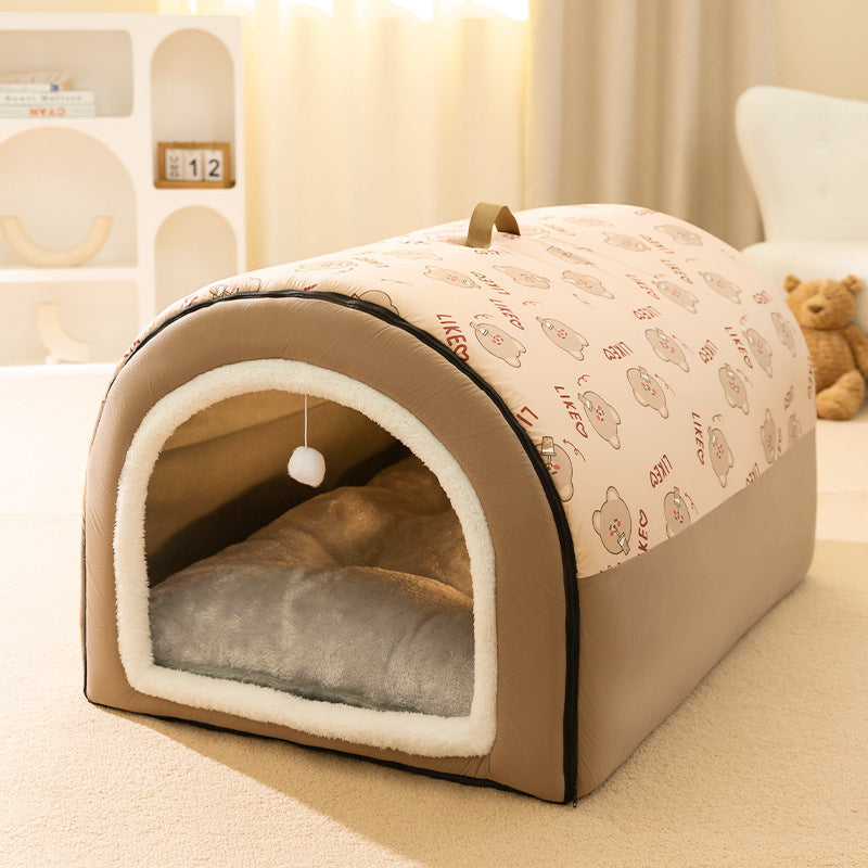 Four Seasons Large Dog Dog House Pet Sleeping Supplies Big Dog Kennel Winter Warm Dog House Removable And Washable Dog Bed