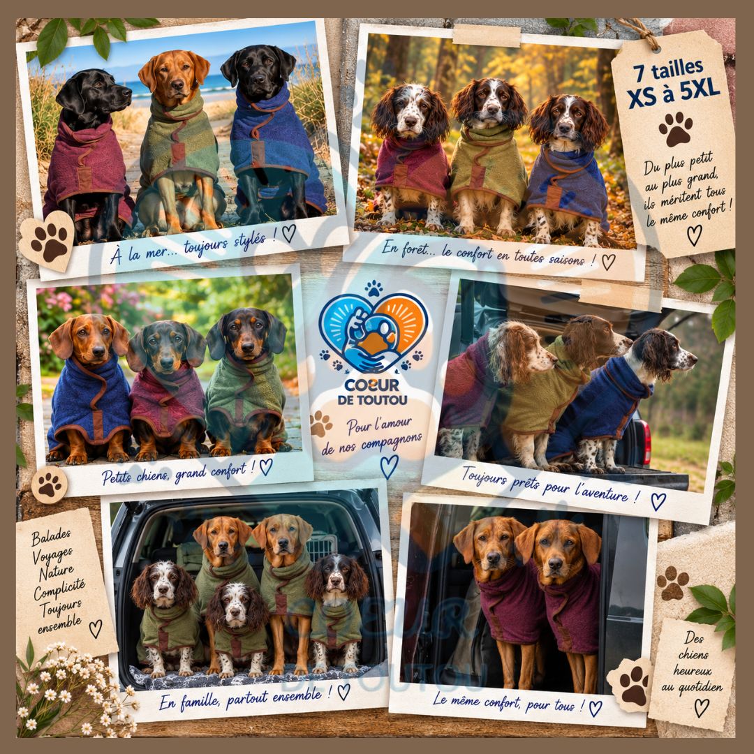 Peignoir de séchage ultra-absorbant pour chien | Noble’Dry™