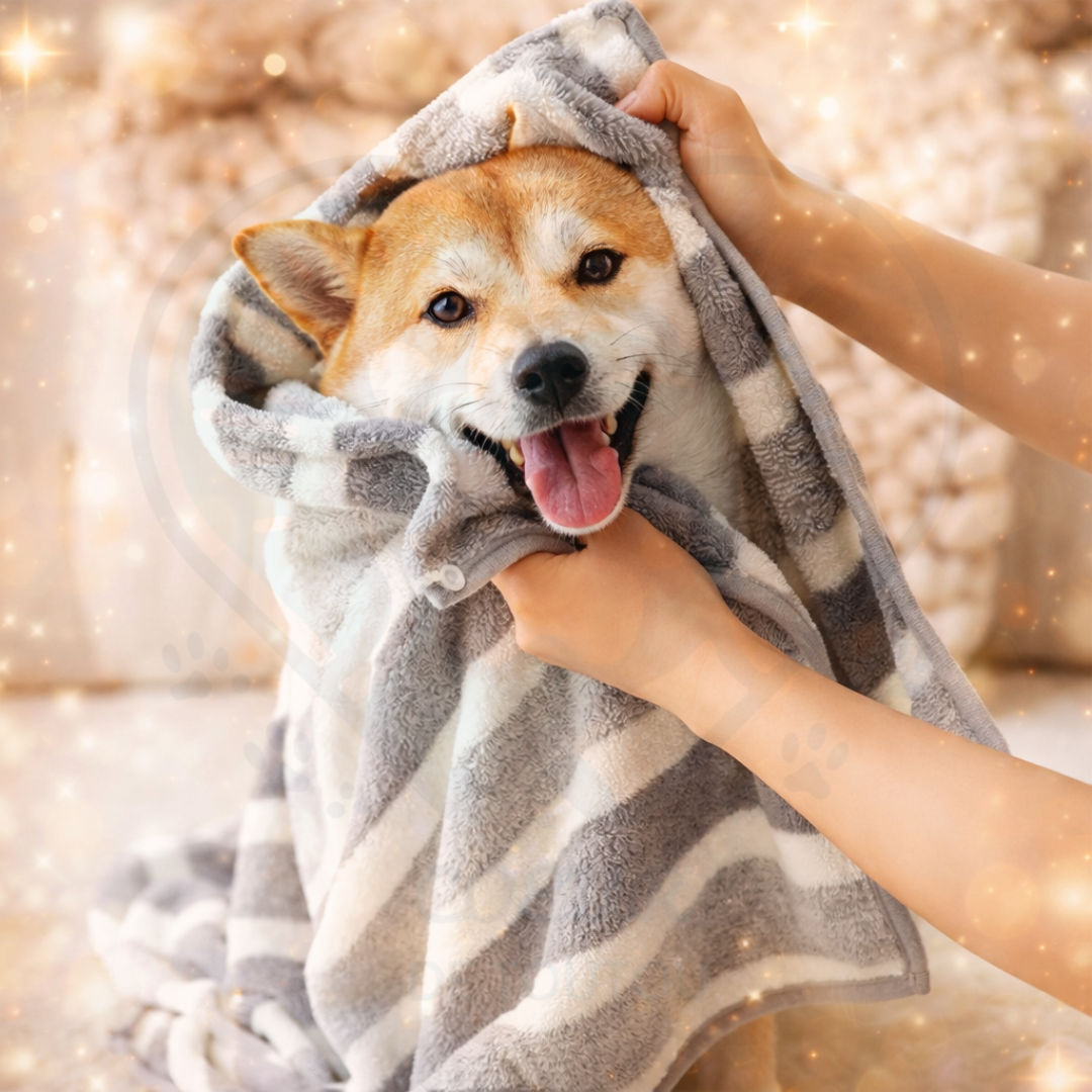 Peignoir absorbant pour chien séchage rapide | AquaCocoon™