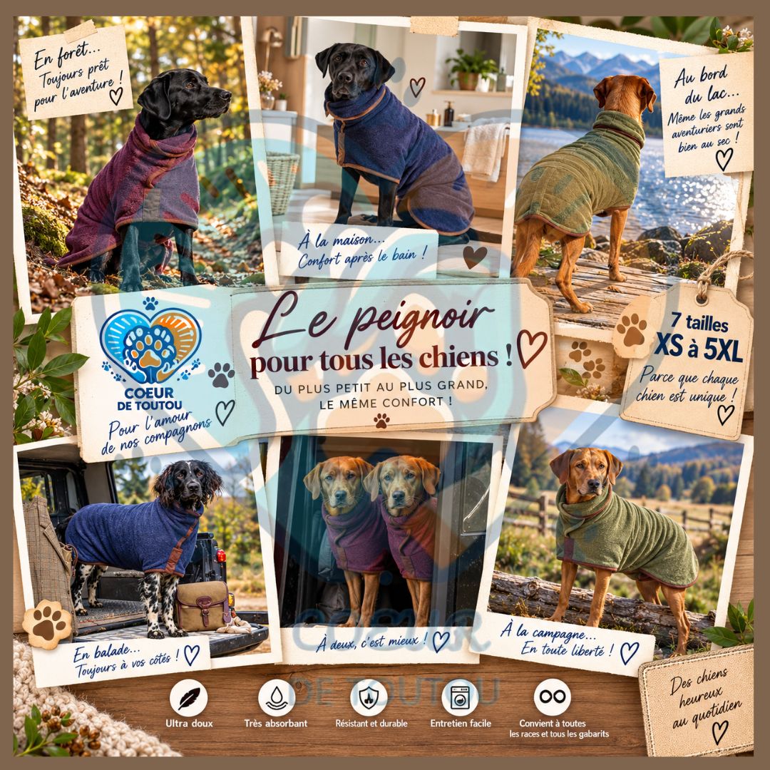 Peignoir de séchage ultra-absorbant pour chien | Noble’Dry™