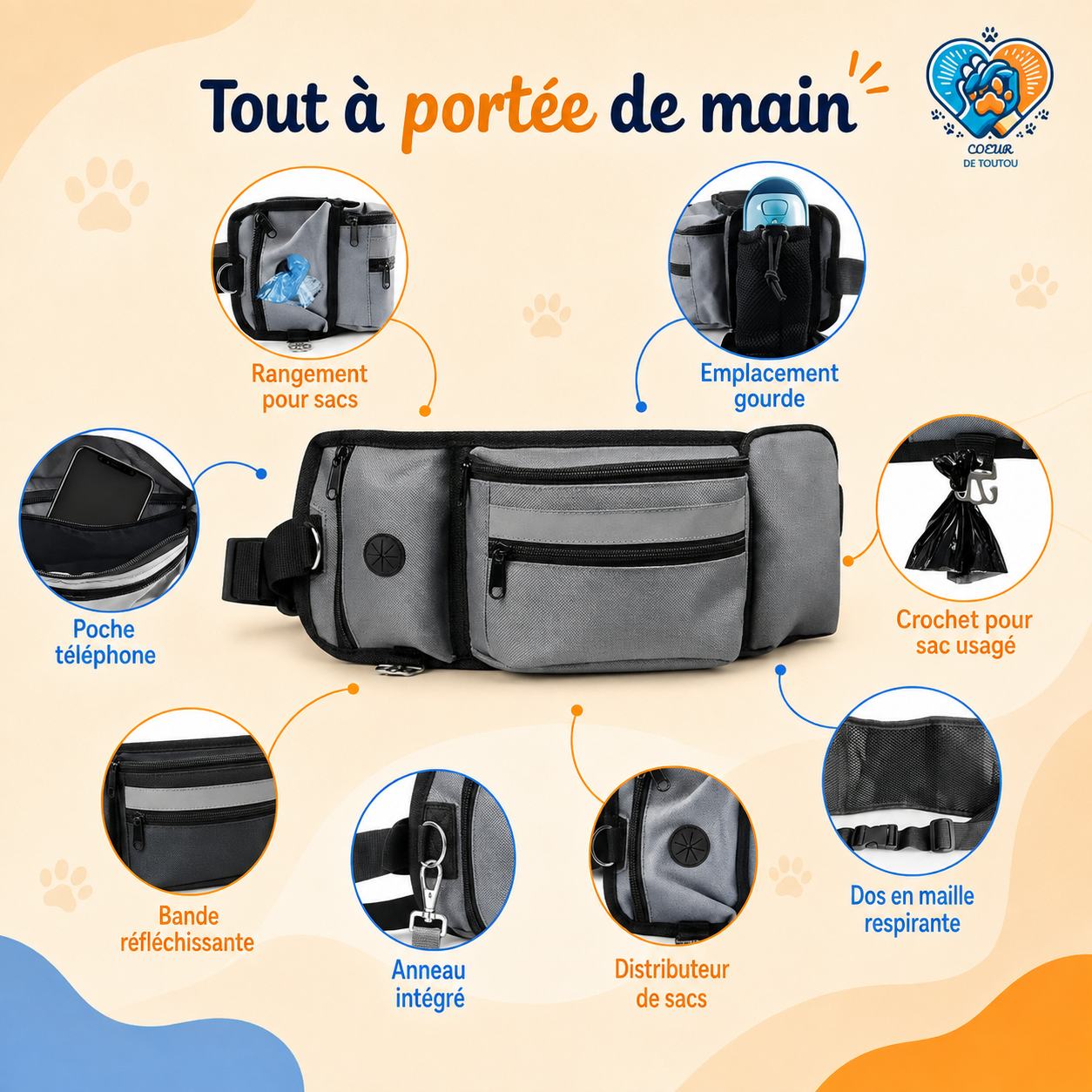 sacoche promenade chien