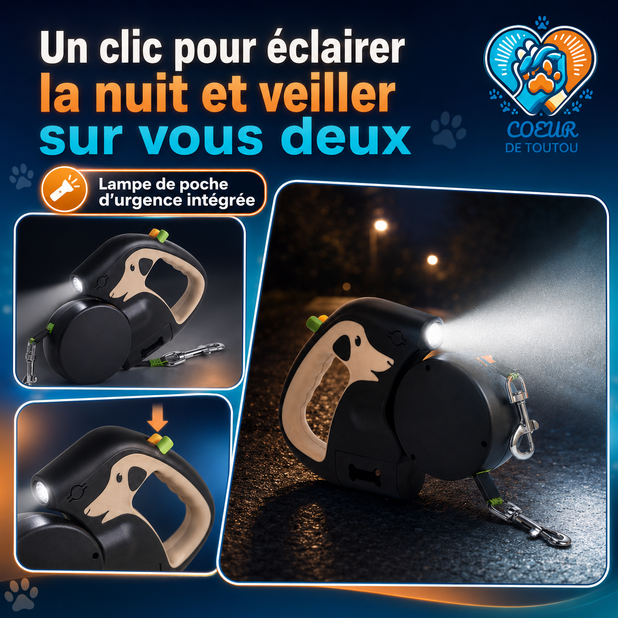 laisse enrouleur double pour chien