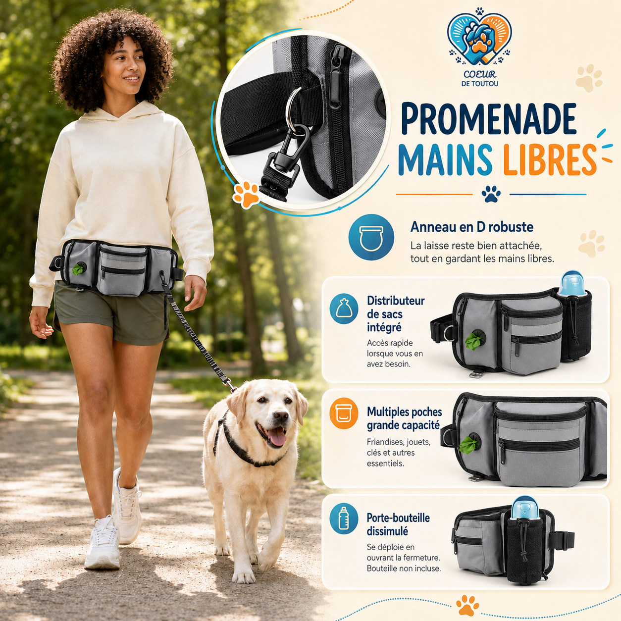 sacoche promenade chien