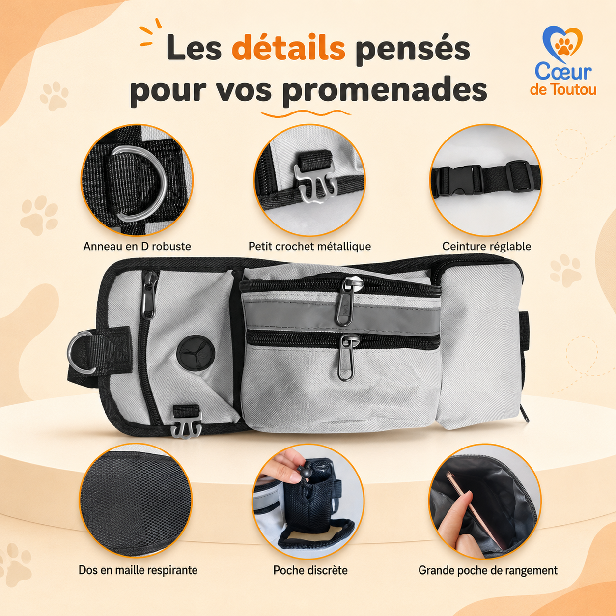 sacoche promenade chien