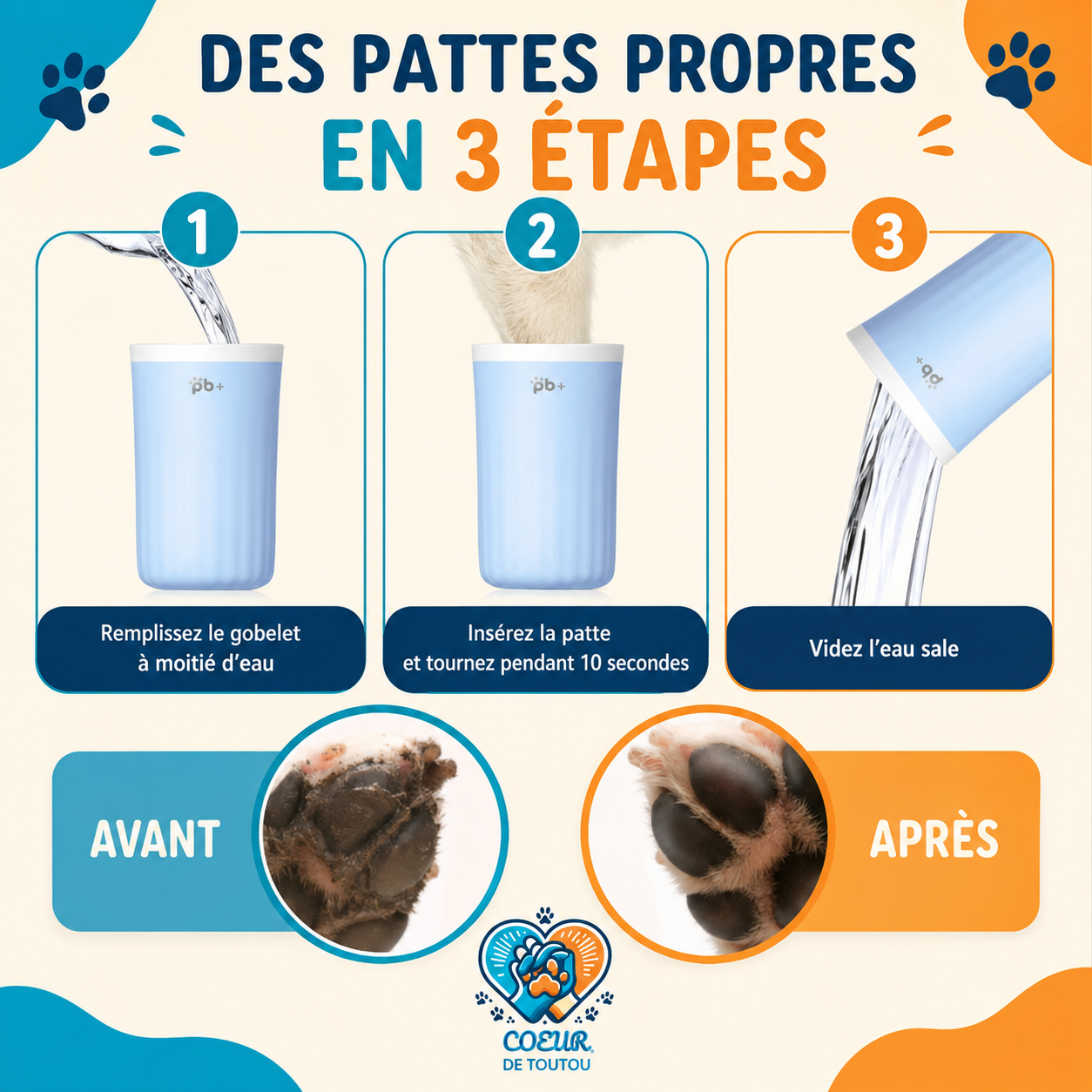 lave pattes pour chien