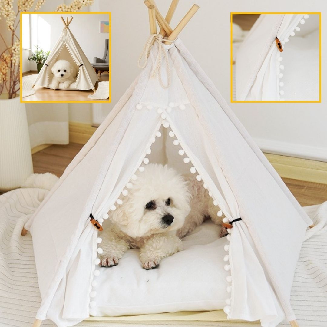 Tente cosy pour petit chien avec coussin rembourré