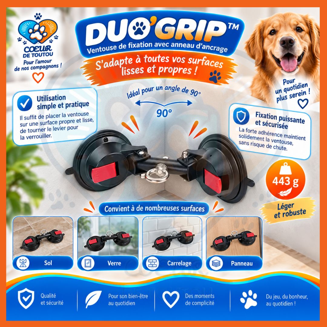 Ventouse de fixation avec anneau d’ancrage | DUO’GRIP™