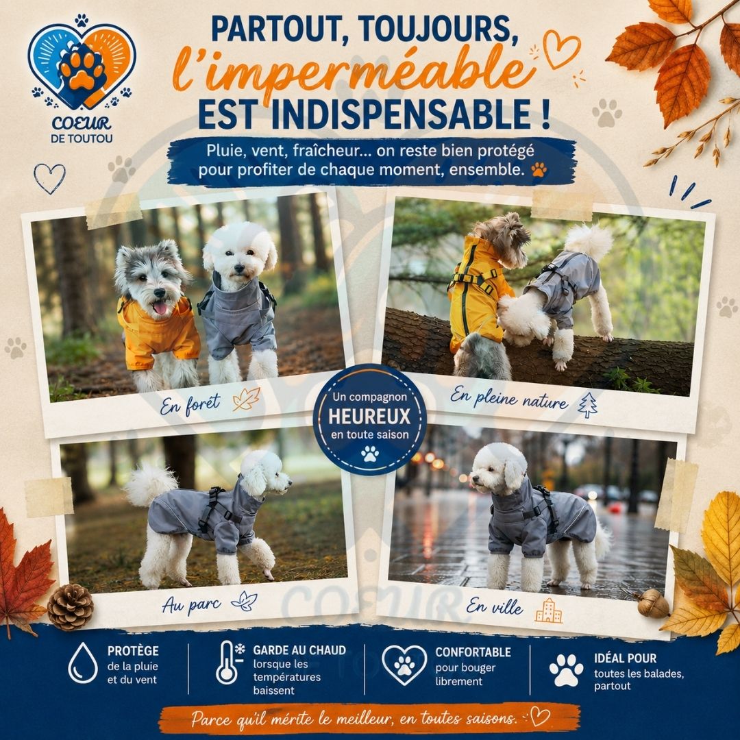 imperméable pour chien avec harnais
